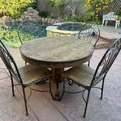 Tiger Oak Wood Pedestal Table