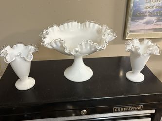 Beautiful 3pc Blown Glass Set! 8”, 6”