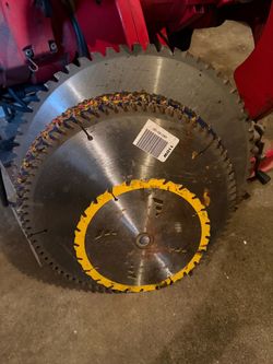 Lot of 13 Mixed 12" Circular Saw Blades - Diablo, DeWalt, Oldham