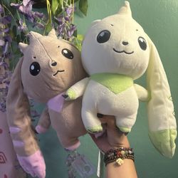 Lopmon and Terriermon Official Digimon Plushies RARE