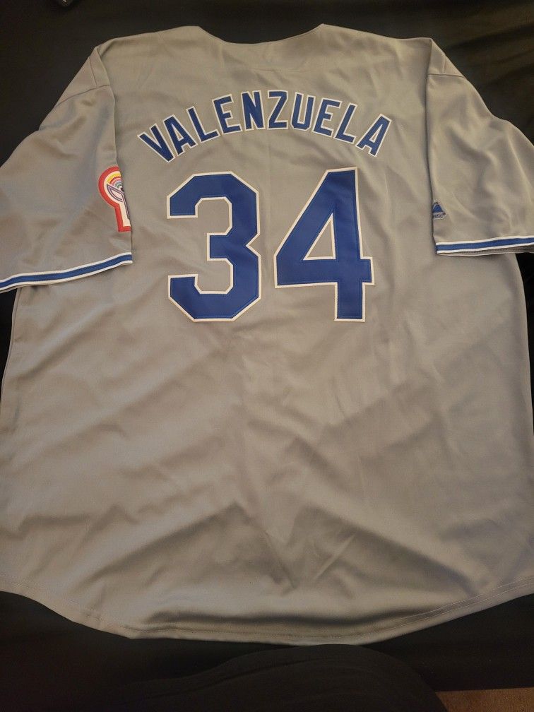 Fernando Valenzuela 1981 Majestic Dodgers Road Jersey 