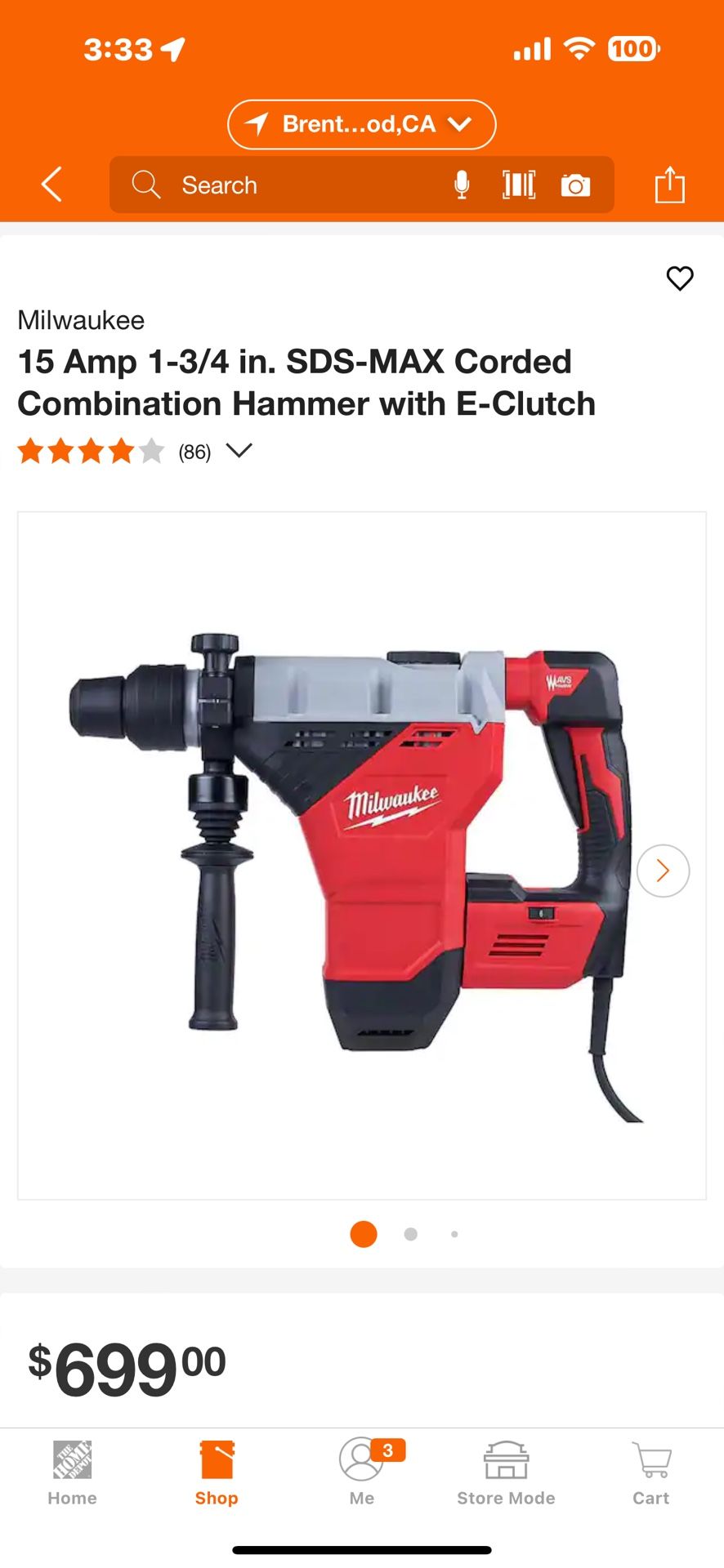Milwaukee 15 Amp 1-3/4 in. SDS-MAX Corded Combination Hammer with E-Clutch