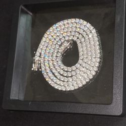 Moissanite Chain 925 Silver 22 Inch 3mm 