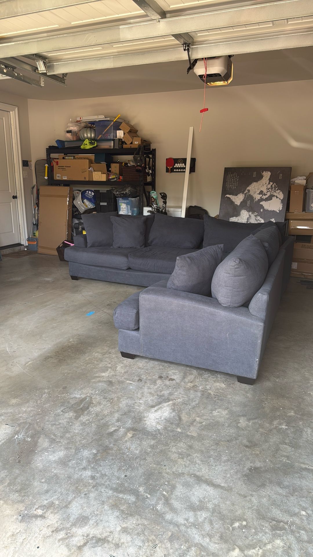 L-shaped Slate Blue Couch