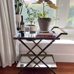 Beautiful Gold Mirrored Bar Cart By Ballard Designs