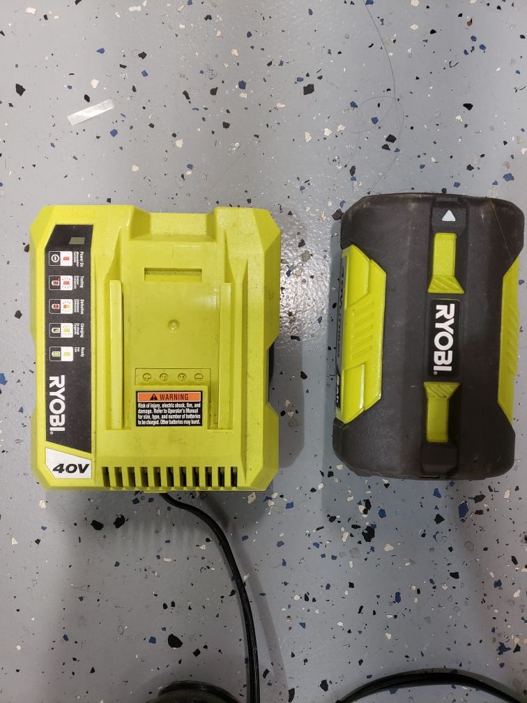 Ryobi 40V charger and battery