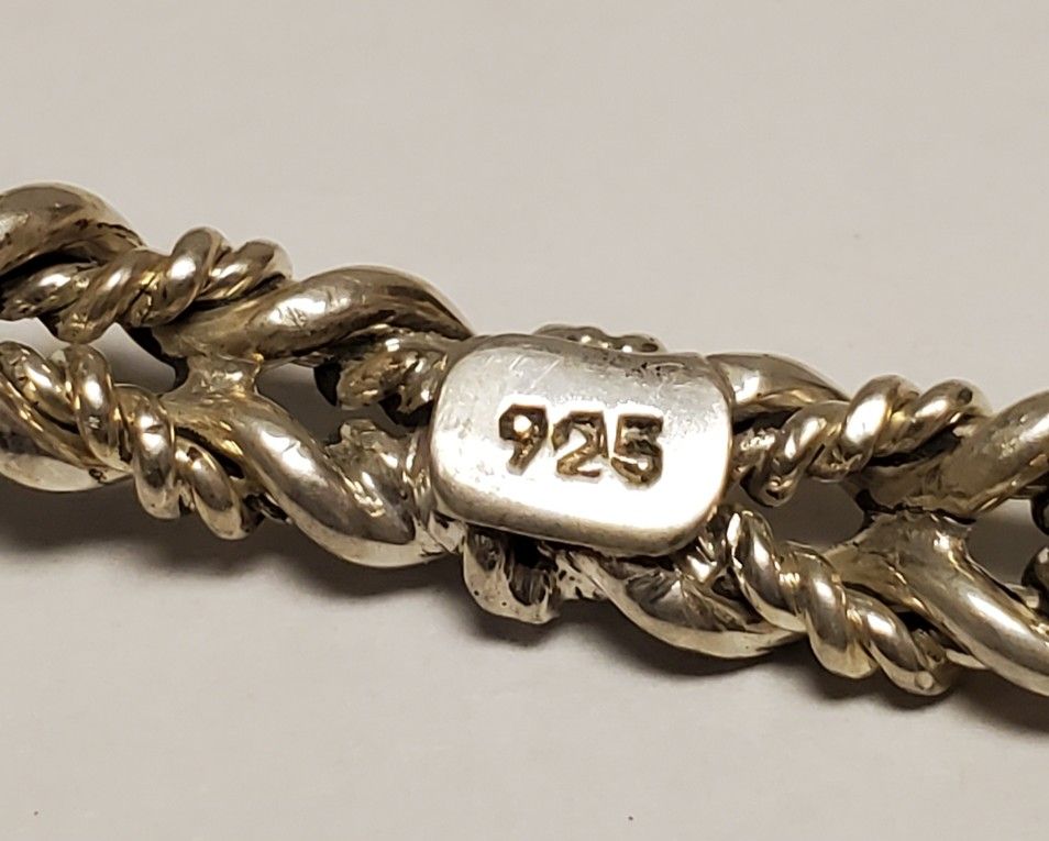 Vintage 925 Sterling Silver Interlocking Multi Link Chain Bracelet