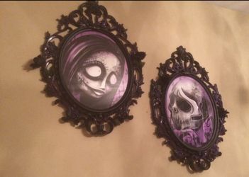 Nightmare Before Christmas Hand Painted Ornate Framed  Art