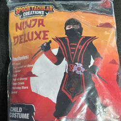 Spooktacular Creations Halloween Red Ninja Muscle Costume Deluxe Set for Boys, Unisex Kungfu Outfit for Kids