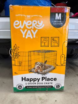 EveryYay (M)  2-Door Folding Dog Crate, 30.9" L  19.5" W  21.5" H  NEW