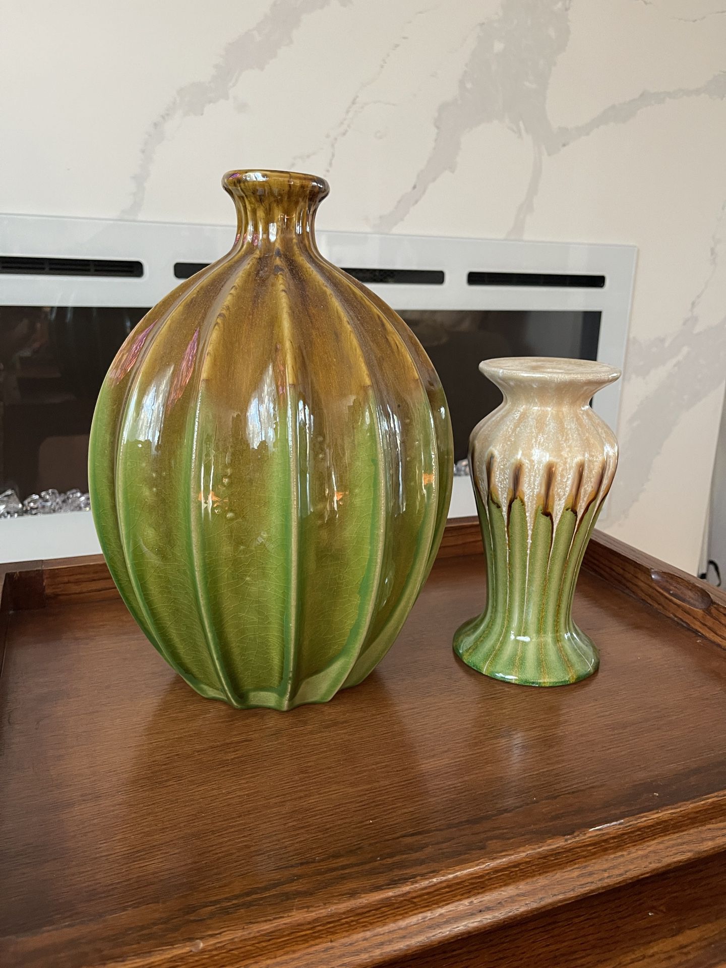 Decorated Vase And Candle Holder Set 
