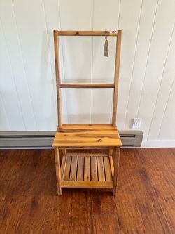 New Wooden Towel Rack with Shelf and Seat