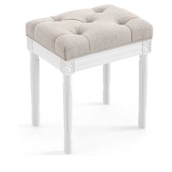 French Country Vanity or Stool - Linen Bench seat