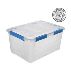 Set of 5 - 19.8 gal waterproof storage boxes storage box bin - NEW