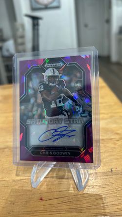 Chris Godwin 2023 Prizm Draft Picks SSP 5/25 Purple Cracked Ice Autograph Card