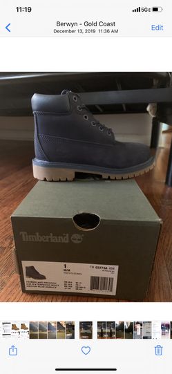 Timberland Youth - 6 Inch Premium Waterproof Boots Navy/Blue Size 1