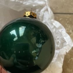 Green Vintage Glass? Christmas Ornament Single 1 