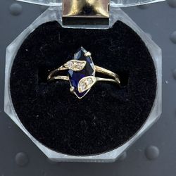 14k Solid Gold Sapphire Ring