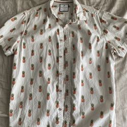 Denim&Flowers Button Up Pineapple Shirt 