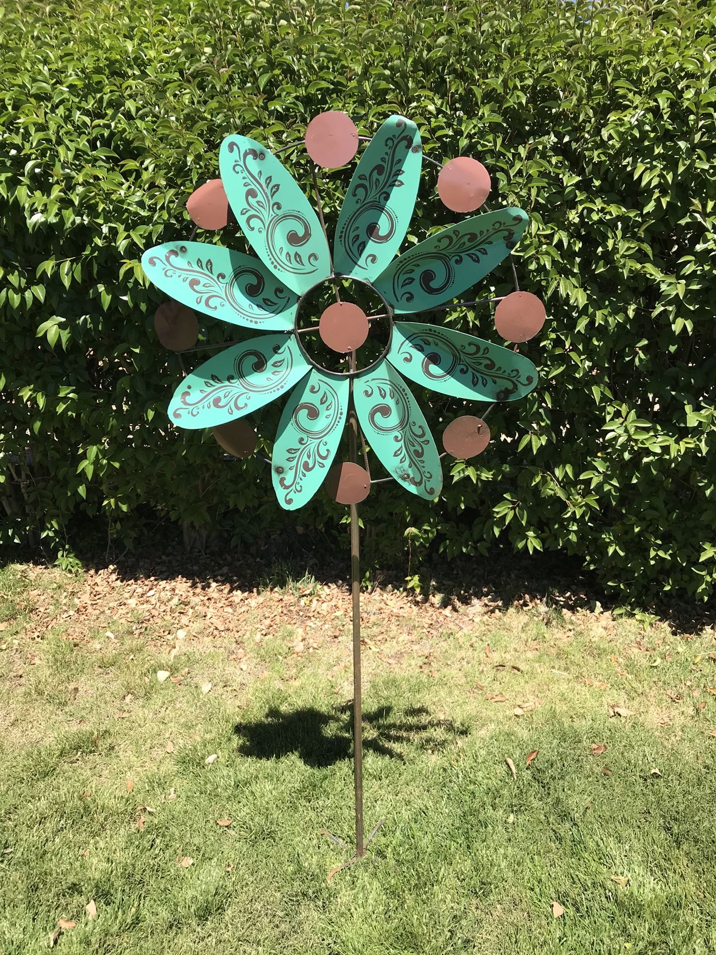 Hippie Flower Windmill Stake Handcrafted Garden Decoration Yard Art Firm $85 no offers