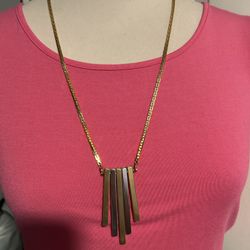 Vtg Trifari Gold/Silver Tone Swinging Bars Necklace