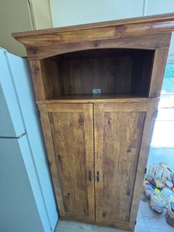 Rustic Solid Wood Storage Cabinet / Entertainment Center – 31” x 20” x 68”