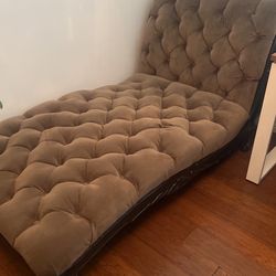Velvet Chaise And Matching King Bed Frame