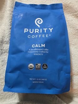 Purity Coffee Calm Decaffeinated Whole Bean 12 Oz