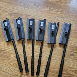 Lot Of 6 Auto Window Squeegee Mesh Scrubber Black 8"