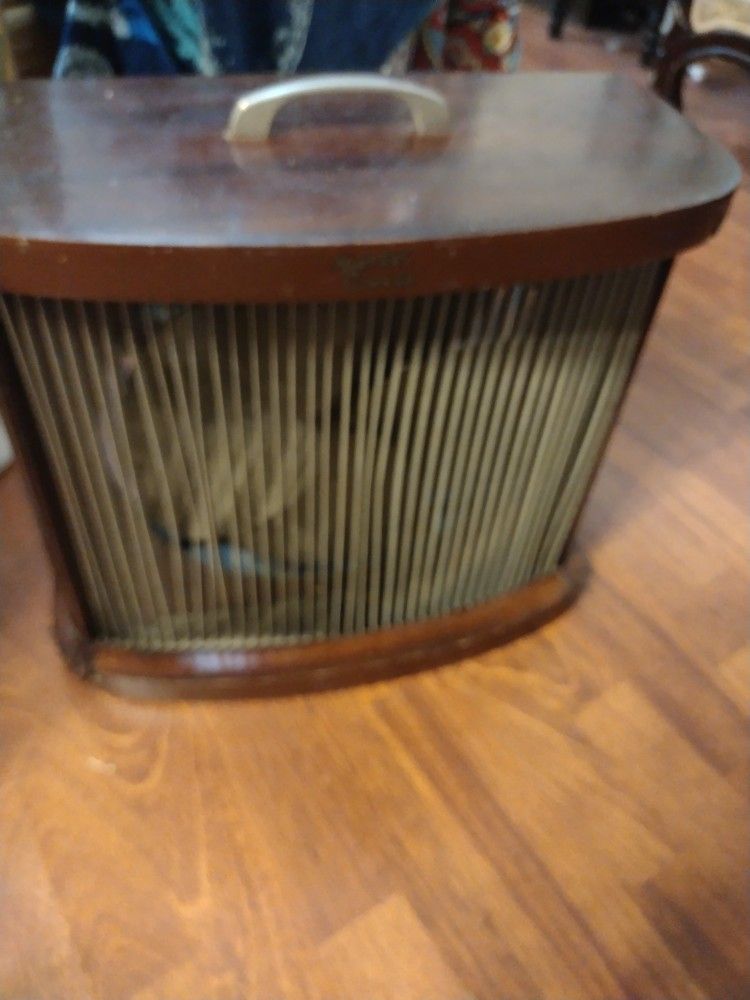 Vintage Mid Century Mathes Cooler Wooden Fan Variable Speed 4 Blade
