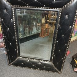 Faux Leather Abd Rivets Mirror 