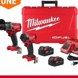 Milwaukee 3697-22 M18 FUEL Brushless Hammer Drill + Impact Driver Kit New!!