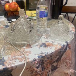 2 Glass Antique Domos For Tiny Cake Or Cup Cake