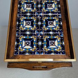 Vintage Tray with tile Inlay 