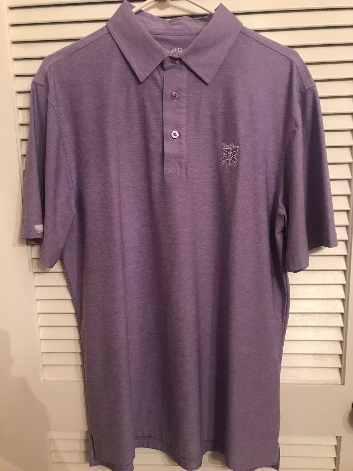 Mens Straight Down Purple Golf Shirt M Logo