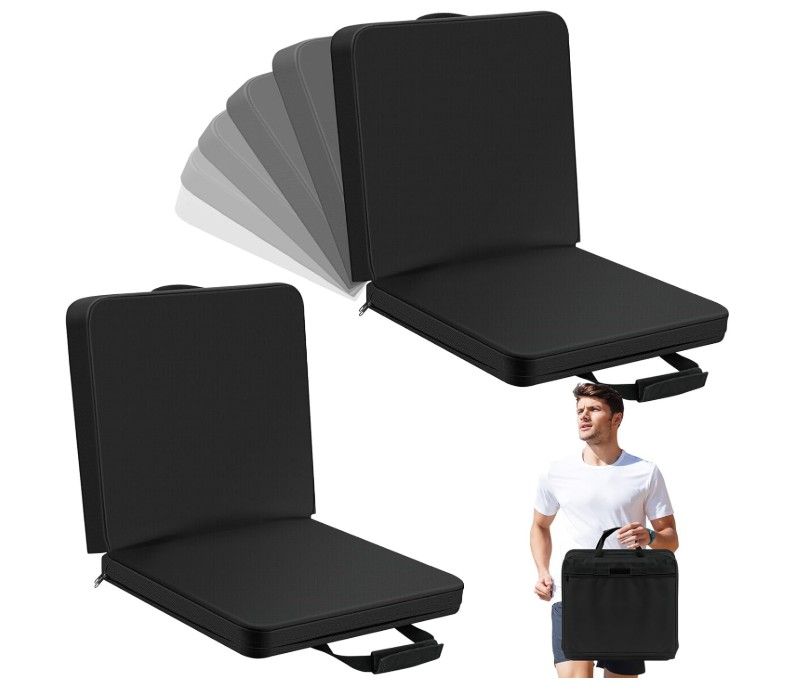2-Pack Portable Stadium Seats w/ Back Support – Foldable & Adjustable Bleacher Chairs