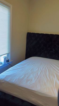 Queen bed frame and mattress