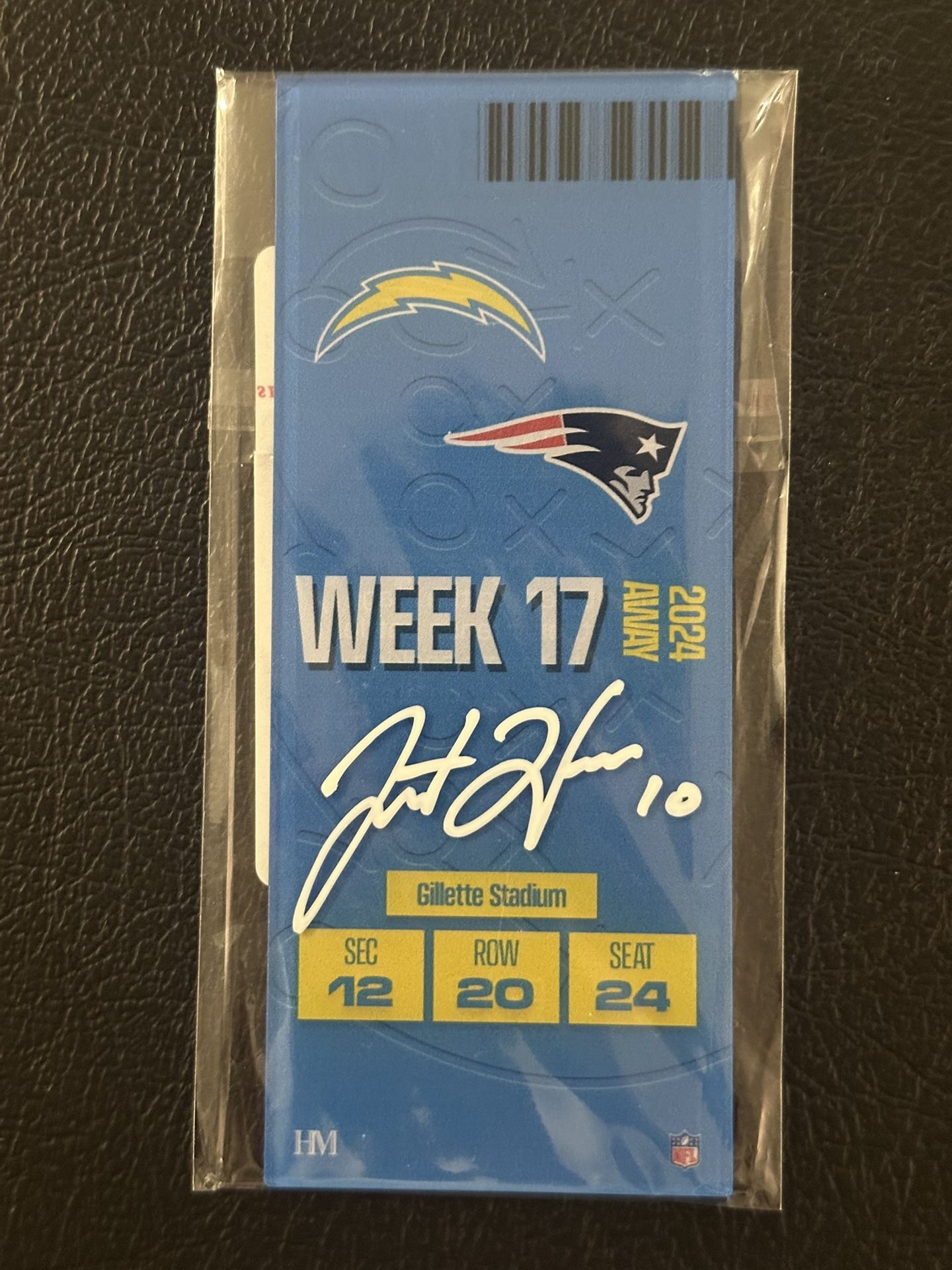 Justin Herbert Signed Ticket