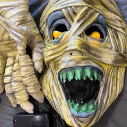 Mummy Halloween Costume Eyes Light Up  With Gloves 