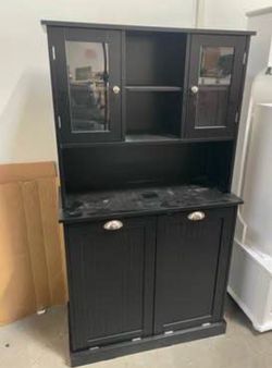 New Assembled Laundry Hamper Cabinet Tall Tilt Out w/ 2 Removable Baskets Laundry Room Cabinets