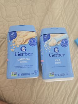 Gerber Baby Cereal Lot - 7 Oatmeal & 9 Rice (16 Containers Total)