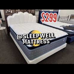 Queen Size Bed Frame With Pillow Top Mattress Included 