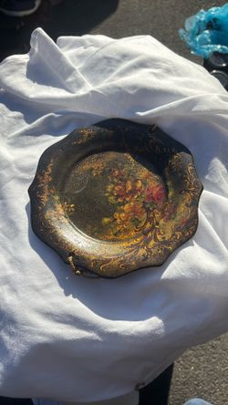 Victorian Hand Painted Paper-Mache Plate