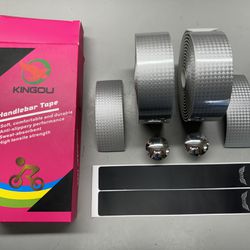 Kingou Silver Carbon Road Bike Handlebar Tape