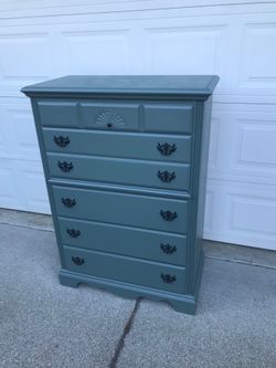 Freshly painted tall Dresser