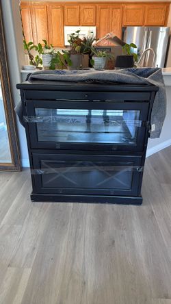 $20 OBO - Black Distressed Wine Cabinet