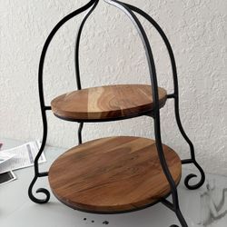 Wrought iron & wood Dessert Tower Server