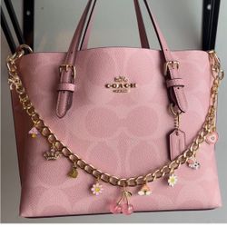 Pink cherry charm chain strap extender