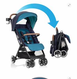 Evenflo GOLD Otto Self-Folding Lightweight Travel Stroller, Sapphire Blue.