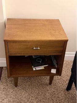 Mid-century modern walnut nightstand